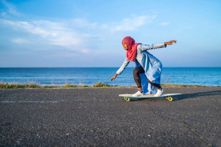 Woman Skateboarding