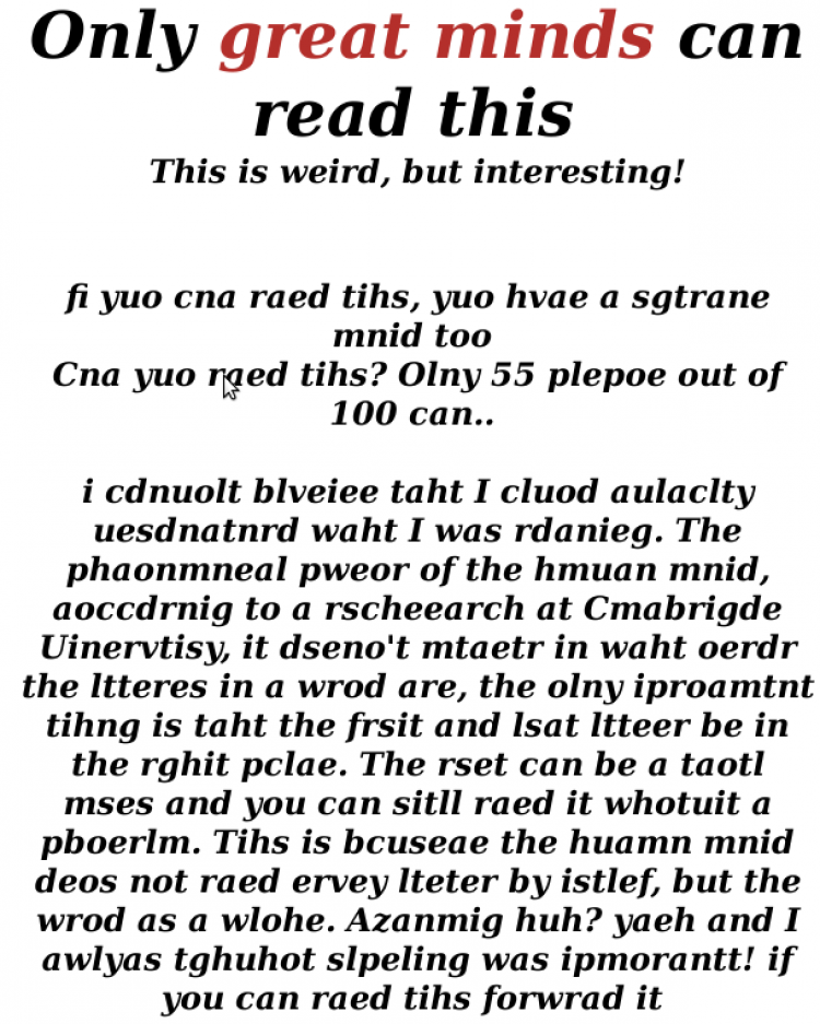 Can you read this? Jumbled text