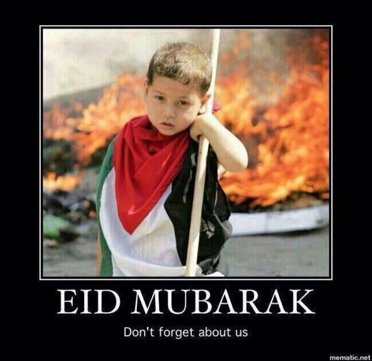 Eid Mubarak - As you celebrate, please do not forget Gaza or any other Muslims currently in suffering