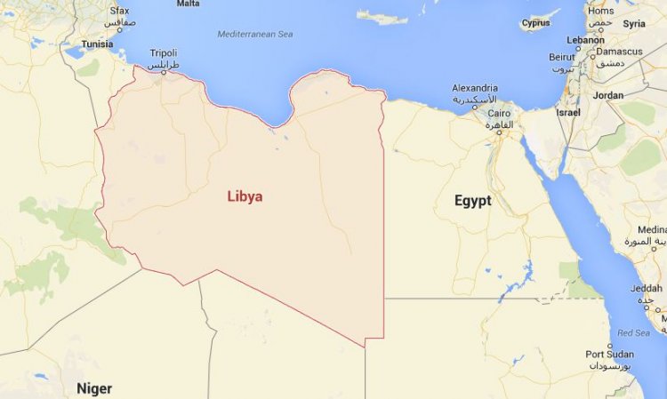 Map showing Libya