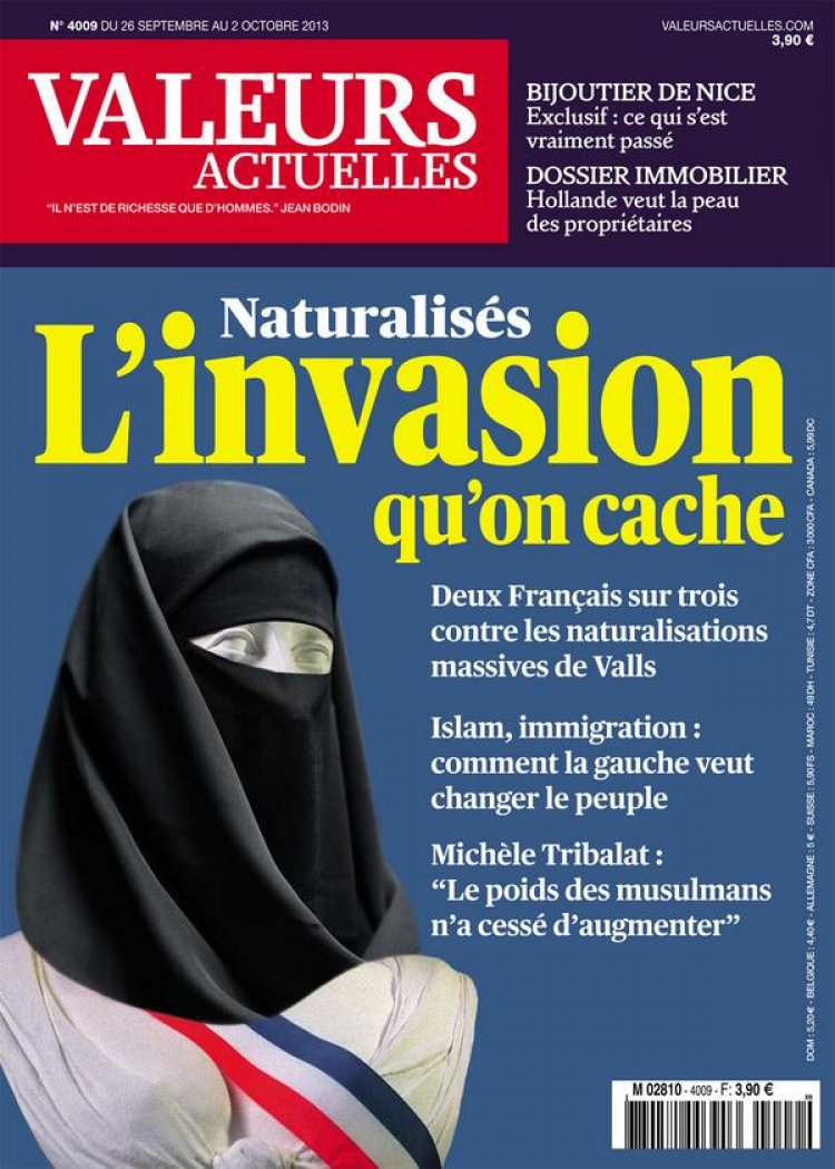 Valeurs Actuelles Cover for September 2013 Issue