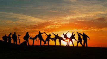 silhouette of people in Xinjiang