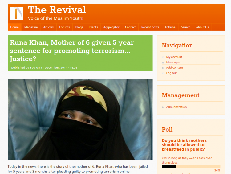 Screenshot of new theme for The Revival